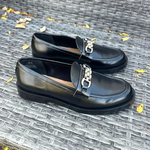 H&M Women’s Black Leather Loafers Size 9 - Picture 7 of 12